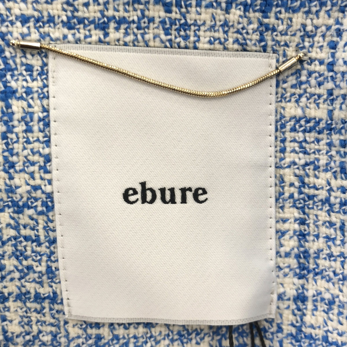 【新品】  ebure / エブール | 2024SS | セットアップ カラーツィード ノーカラークロップドジャケット / ラップライクマキシスカート | 36 | ブルー | レディース