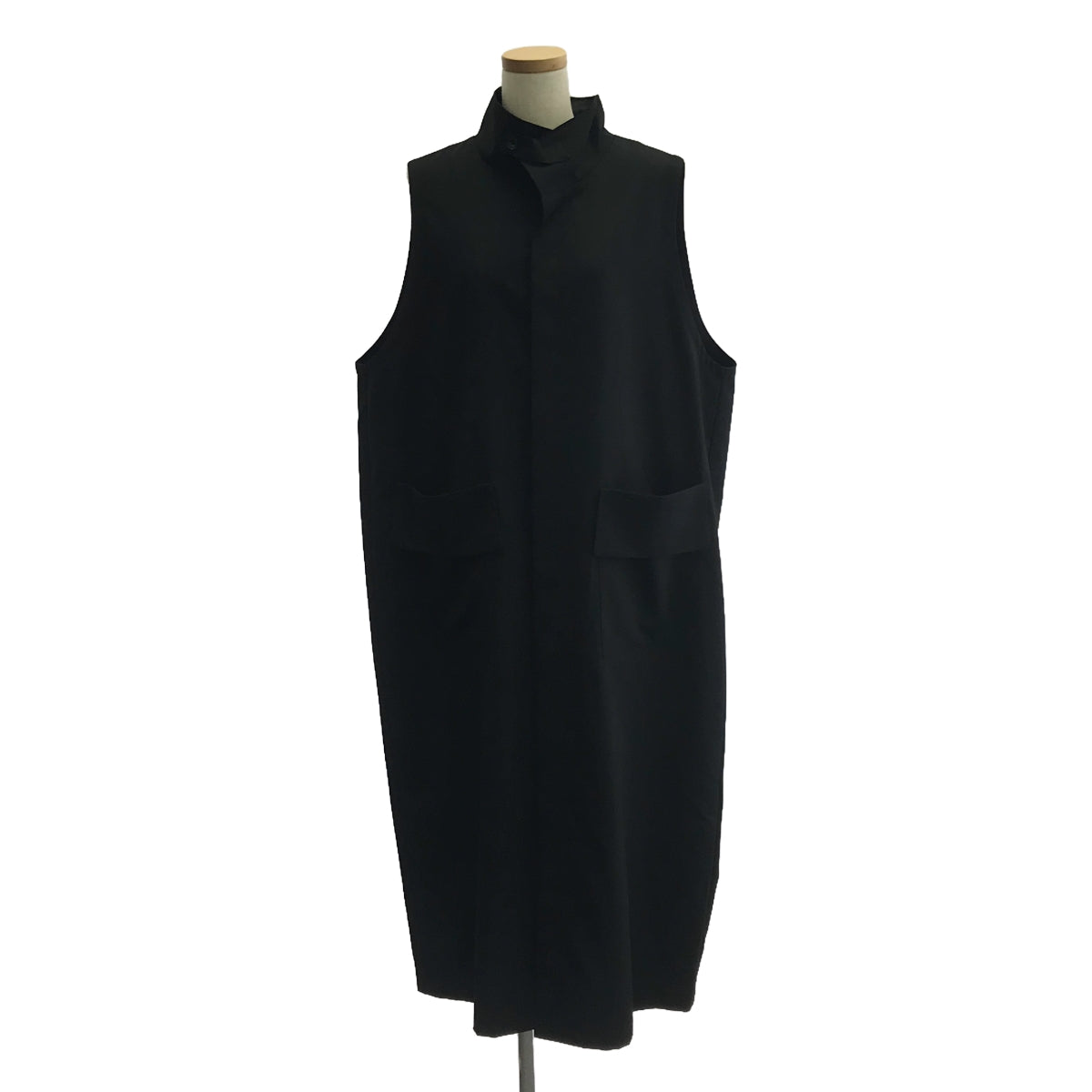 [Good Condition] nagonstans / Nagonstans | Drape Square Easycare Dress | M | Black | Women's