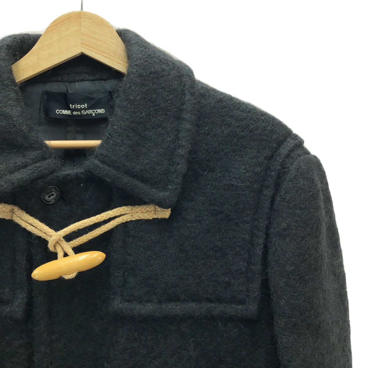 COMME des GARCONS | 經編布料西元 1997 年 |羊毛粗呢大衣 |黑色|女性的
