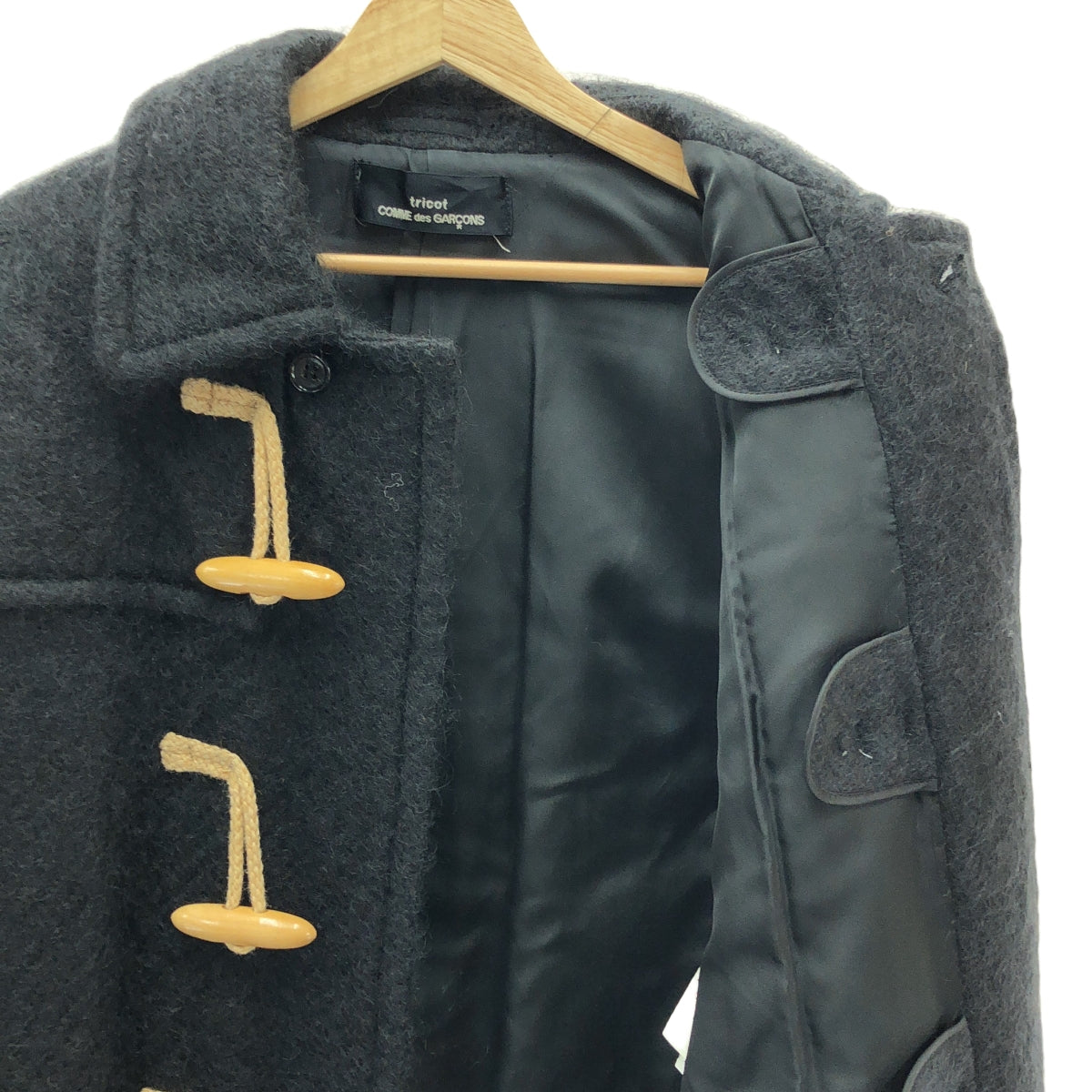 COMME des GARCONS | 經編布料西元 1997 年 |羊毛粗呢大衣 |黑色|女性的