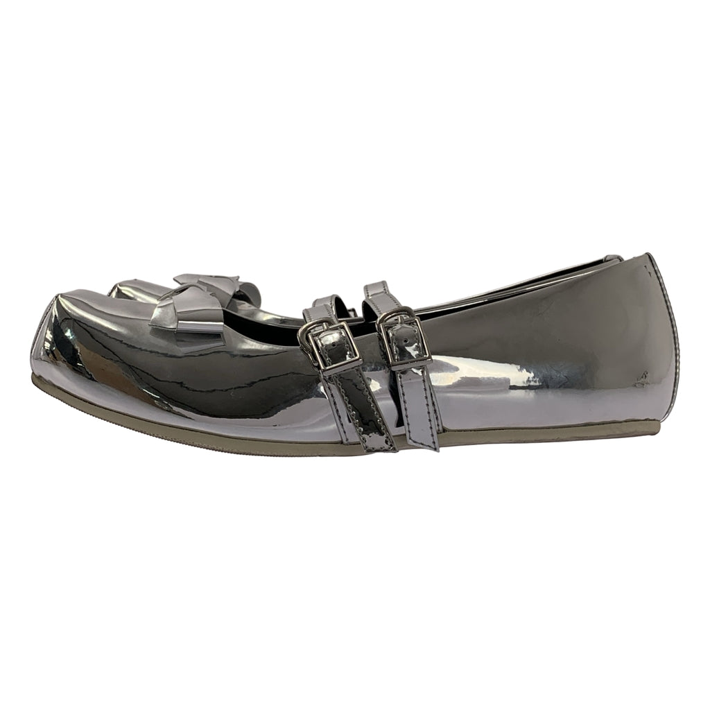 AKIKOAOKI | Giselle 平底鏡面/金屬絲帶綁帶平底鞋 | 21碼 | 女款