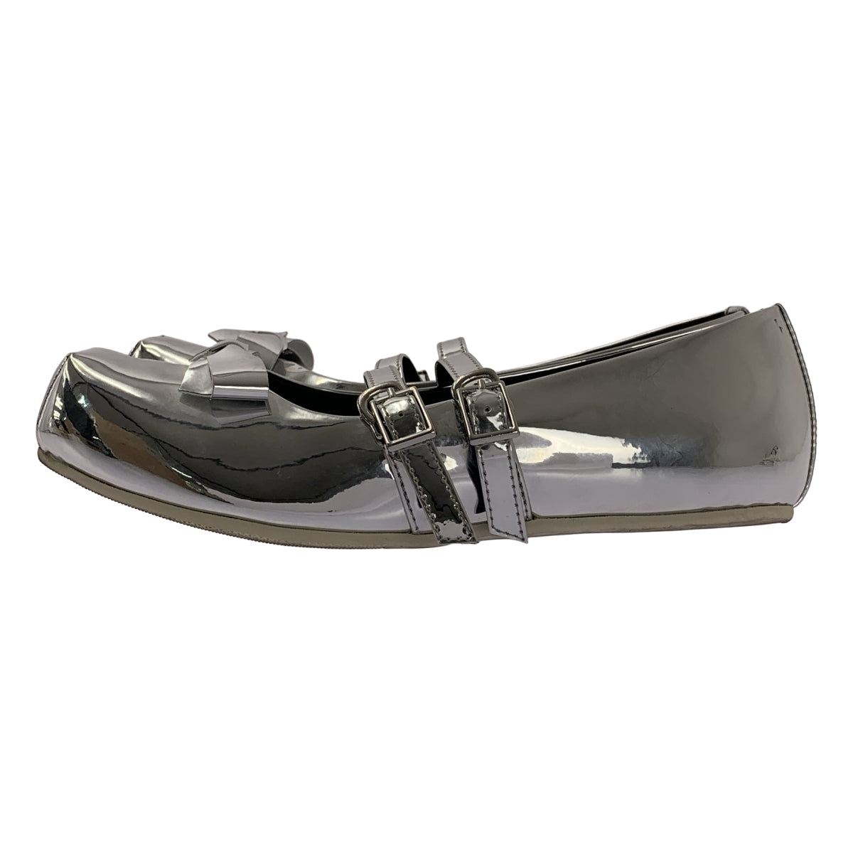 AKIKOAOKI / アキコアオキ | Giselle Flat Mirror / メタリック リボン ストラップ フラットシューズ | 21 | レディース