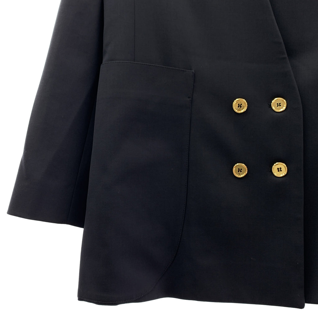 PATOU / パトゥ | テックウール製 ノーカラーダブルブレストジャケット | 36 | レディース