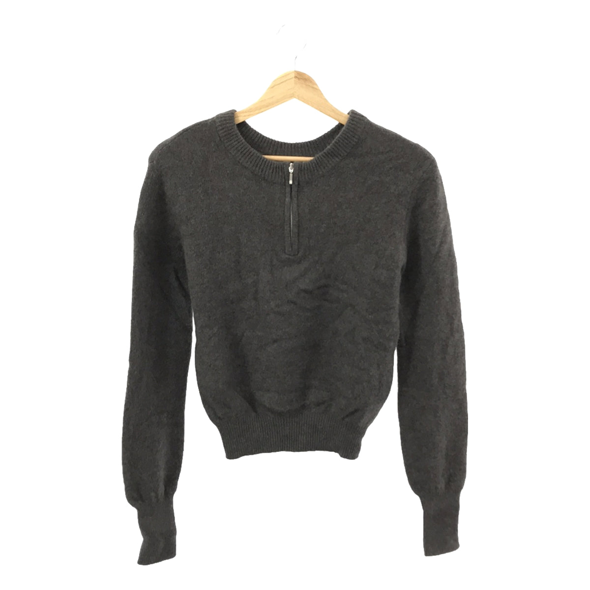 CLANE / クラネ | 2023AW | W FACE HALF ZIP YAK KNIT TOPS ダブルフェイス ハーフジップ ヤク ニット | 1 | グレー | レディース