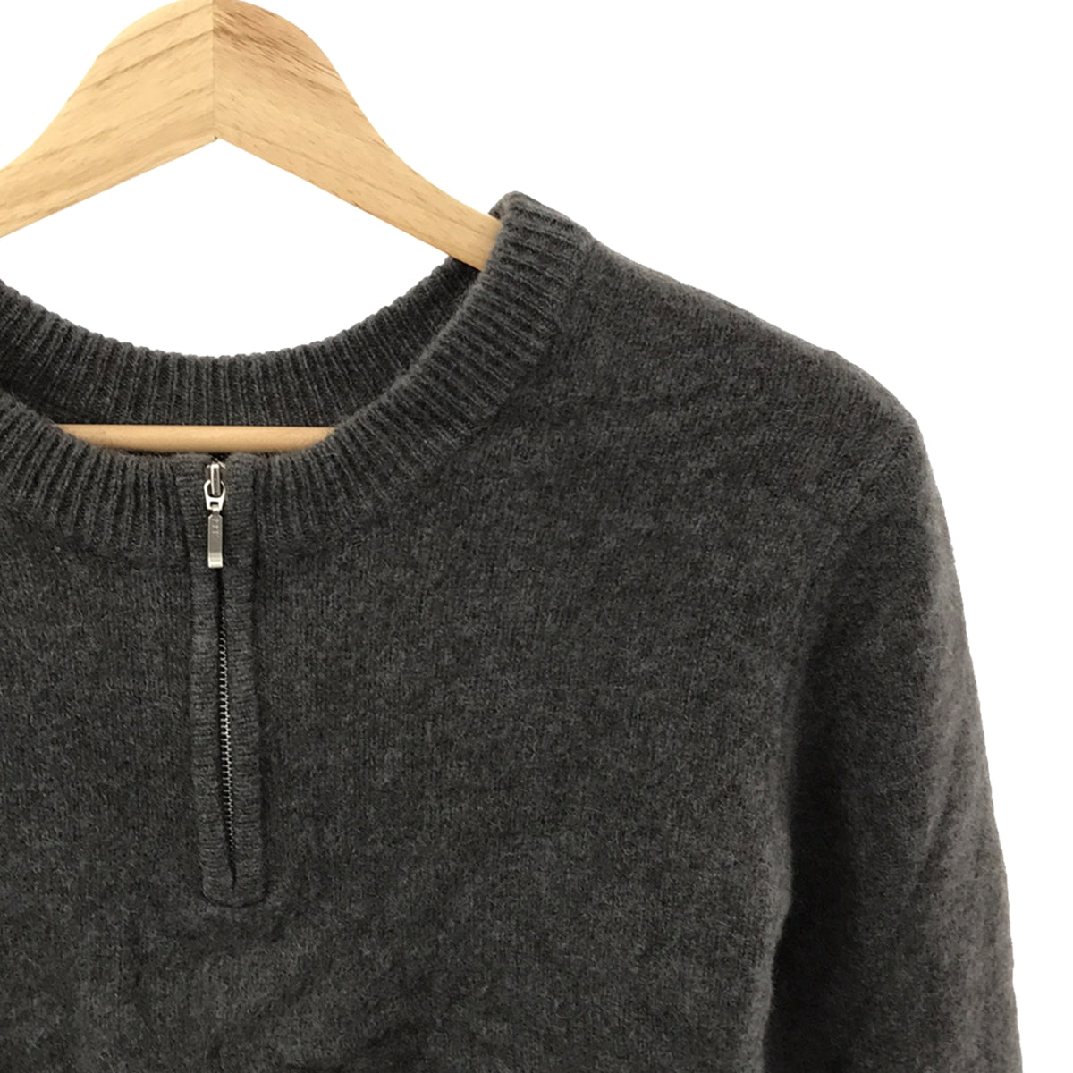 CLANE / クラネ | 2023AW | W FACE HALF ZIP YAK KNIT TOPS ダブルフェイス ハーフジップ ヤク ニット | 1 | グレー | レディース