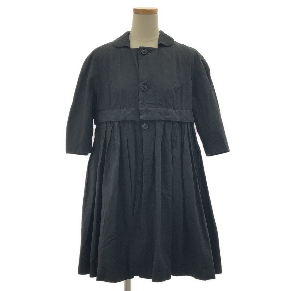 COMME des GARÇONS | 2016 春夏 | 聚酯圓領褶飾超長外套 | M 碼 | 女款