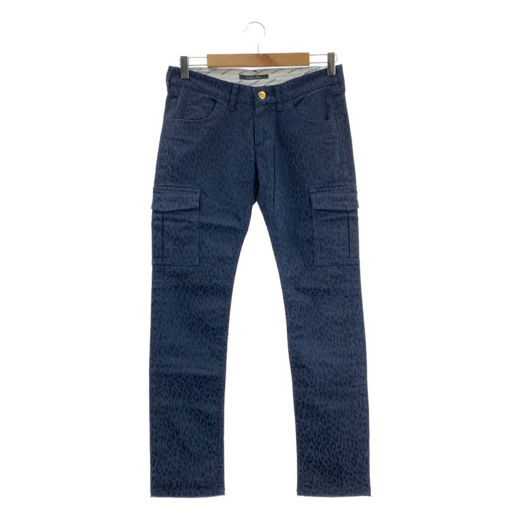 MARK&LONA / マークアンドロナ | ロゴ刺しゅう レオパード柄 ストレッチ カーゴパンツ | M | ネイビー | メンズ