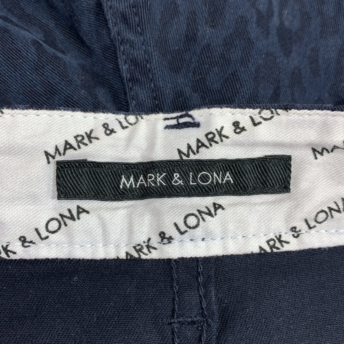MARK&LONA / マークアンドロナ | ロゴ刺しゅう レオパード柄 ストレッチ カーゴパンツ | M | ネイビー | メンズ