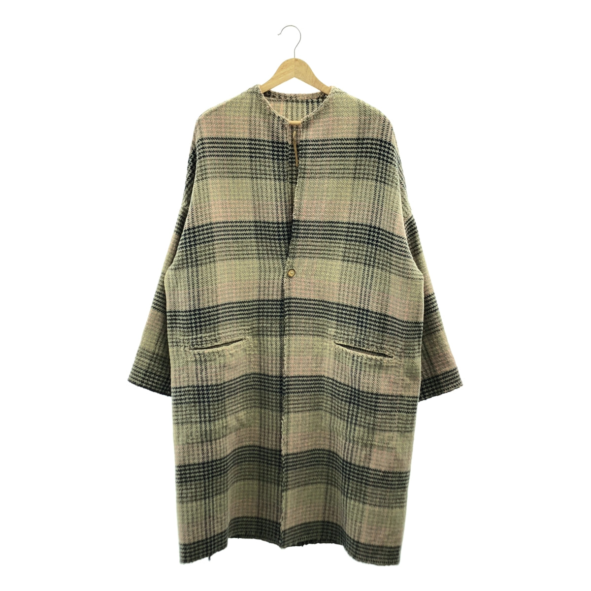 【美品】  ISABELLA STEFANELLI / イザベラステファネリ | 2020AW | Virginia Woolf 手織り ツイード グレンチェック コート | グレー系 | メンズ