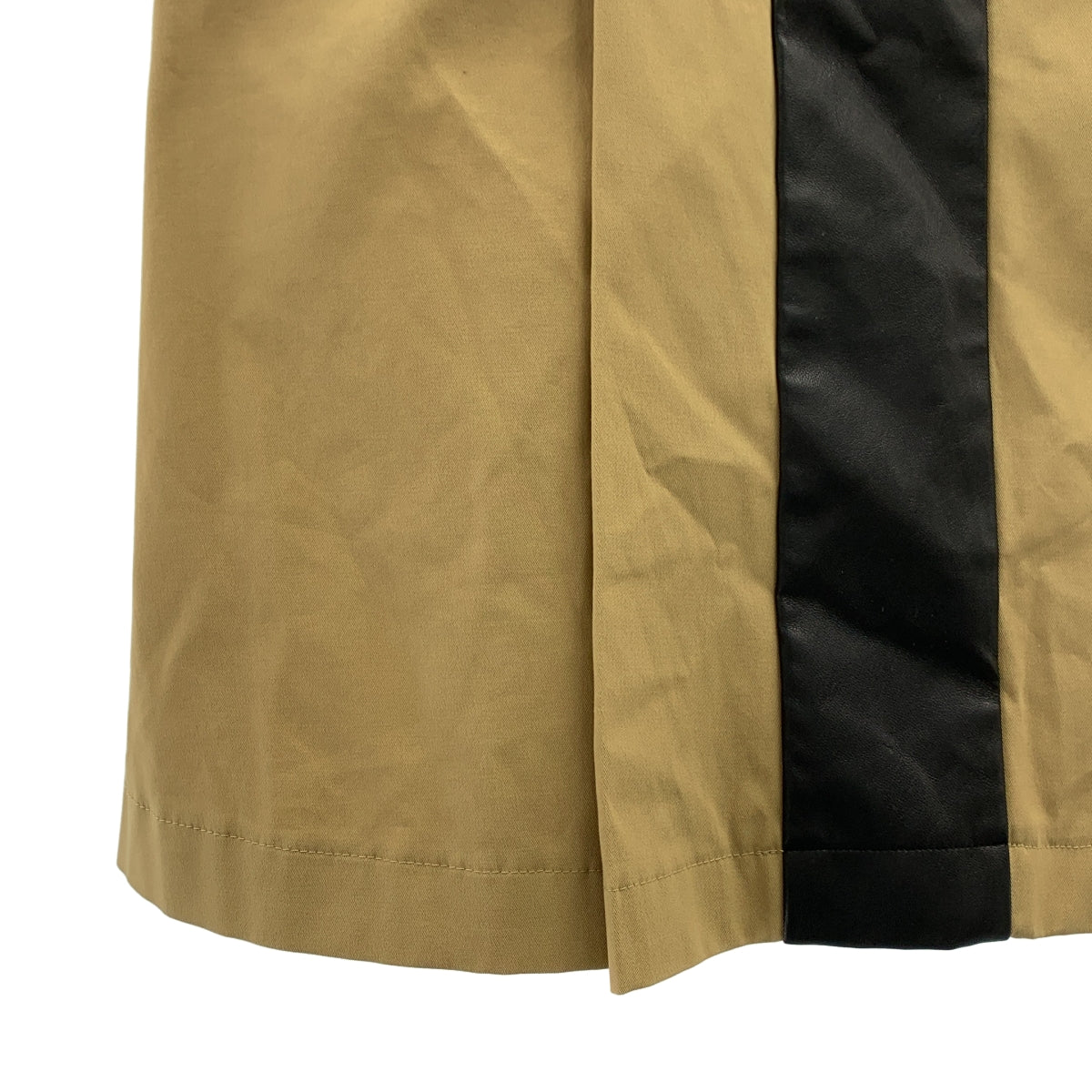 Mame Kurogouchi / 마메쿠로고우치 | High Waisted Chino Skirt 가짜 가죽 전환 하이 웨스트 치노 스커트 | 1 |