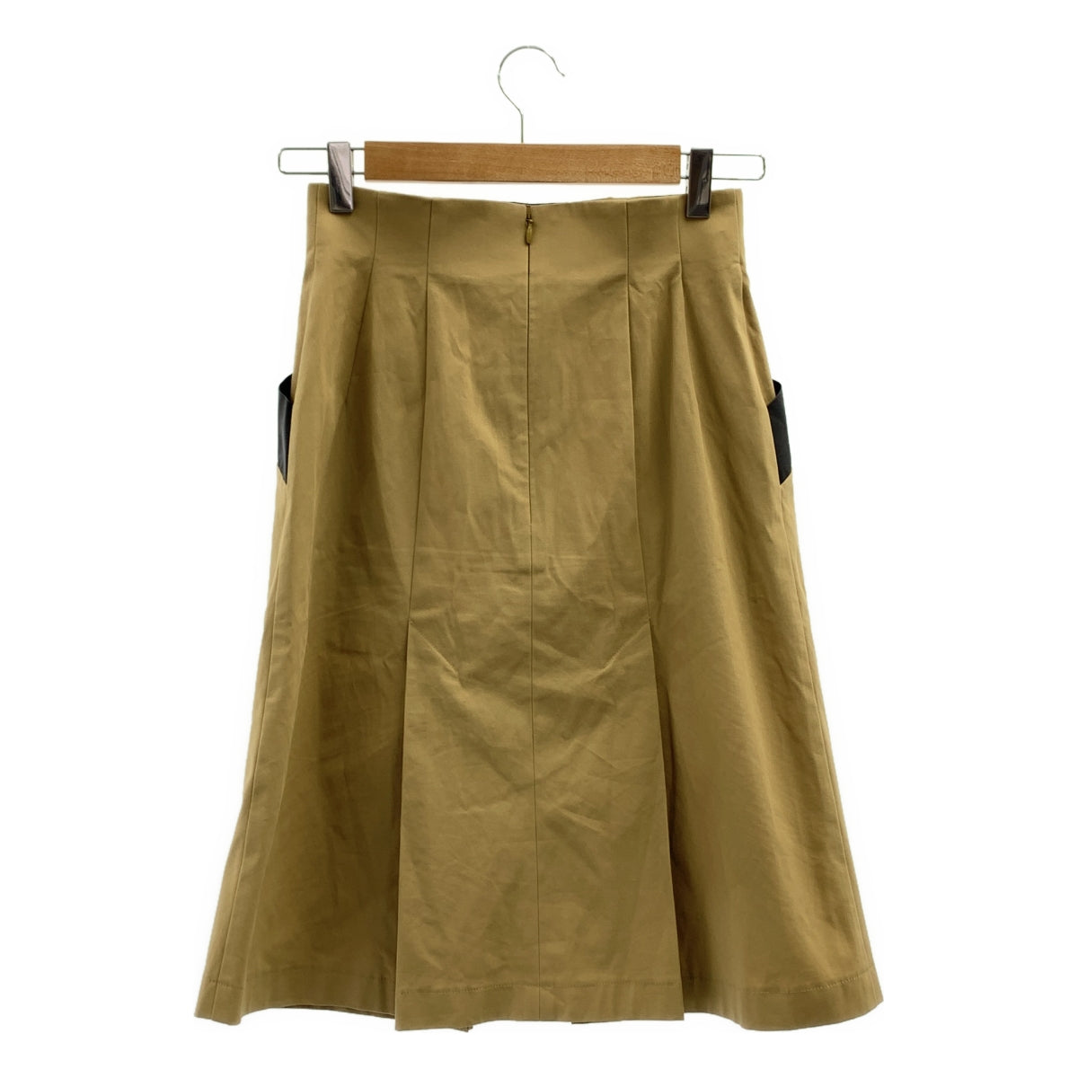 Mame Kurogouchi / 마메쿠로고우치 | High Waisted Chino Skirt 가짜 가죽 전환 하이 웨스트 치노 스커트 | 1 |