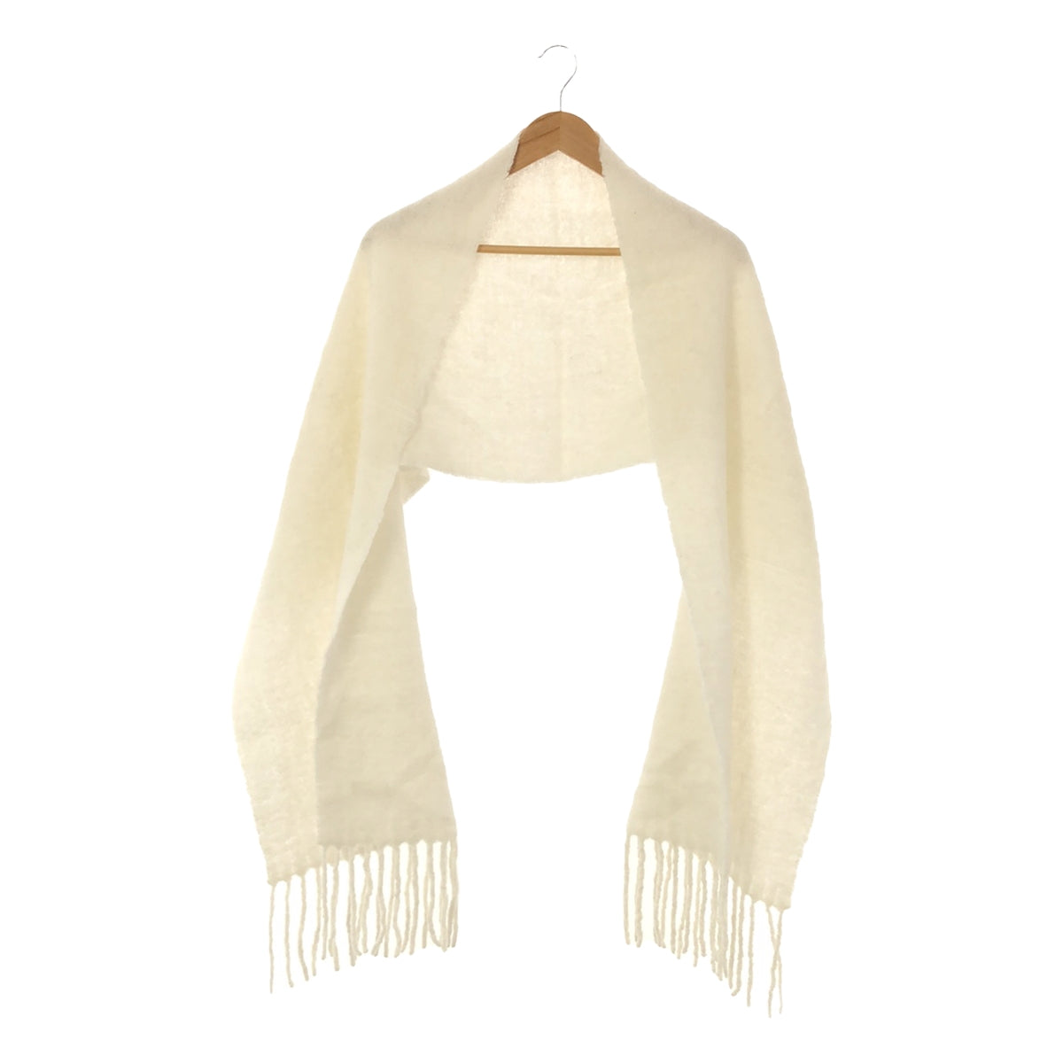 IENA | Fringe Long Stole Scarf | White | Women's