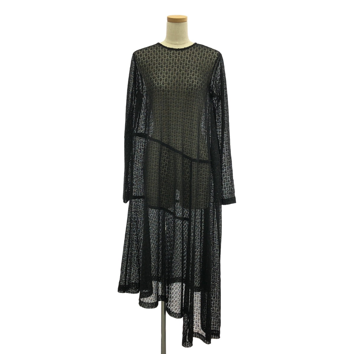 JIL SANDER | 鉤針編織不對稱洋裝 | 黑色 | 女款