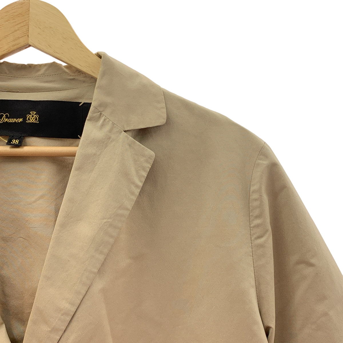 Drawer / ドゥロワー | シルク ポリエステル ハーフスリーブ コート | 38 | ベージュ | レディース