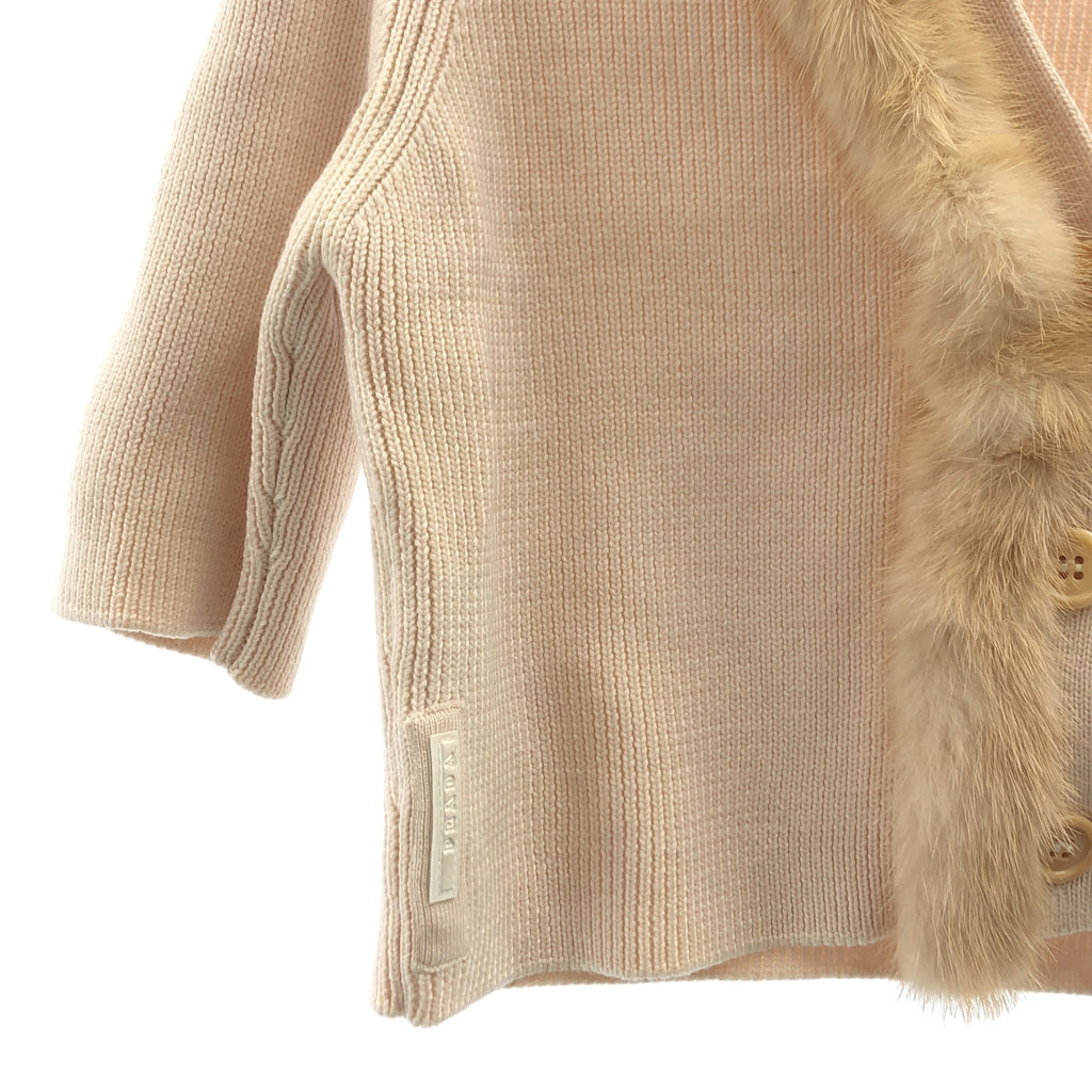 PRADA | 羊毛Logo貼片毛絨針織開襟衫 | 42碼 | 女款