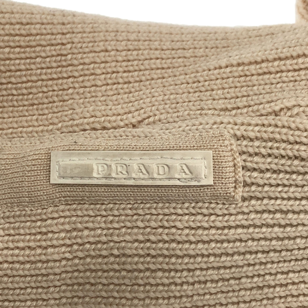 PRADA | 羊毛Logo貼片毛絨針織開襟衫 | 42碼 | 女款