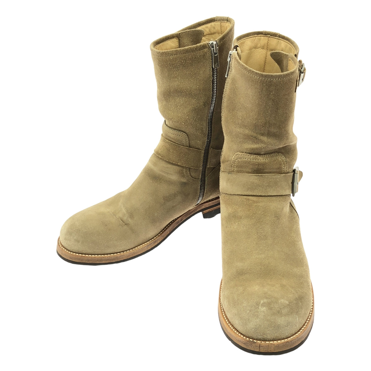 nonnative / ノンネイティブ | × OFFICINE CREATIVE BIKER ZIP UP BOOTS COW LEATHER / レザー スエード サイドジップ ブーツ | 41 | ベージュ | メンズ