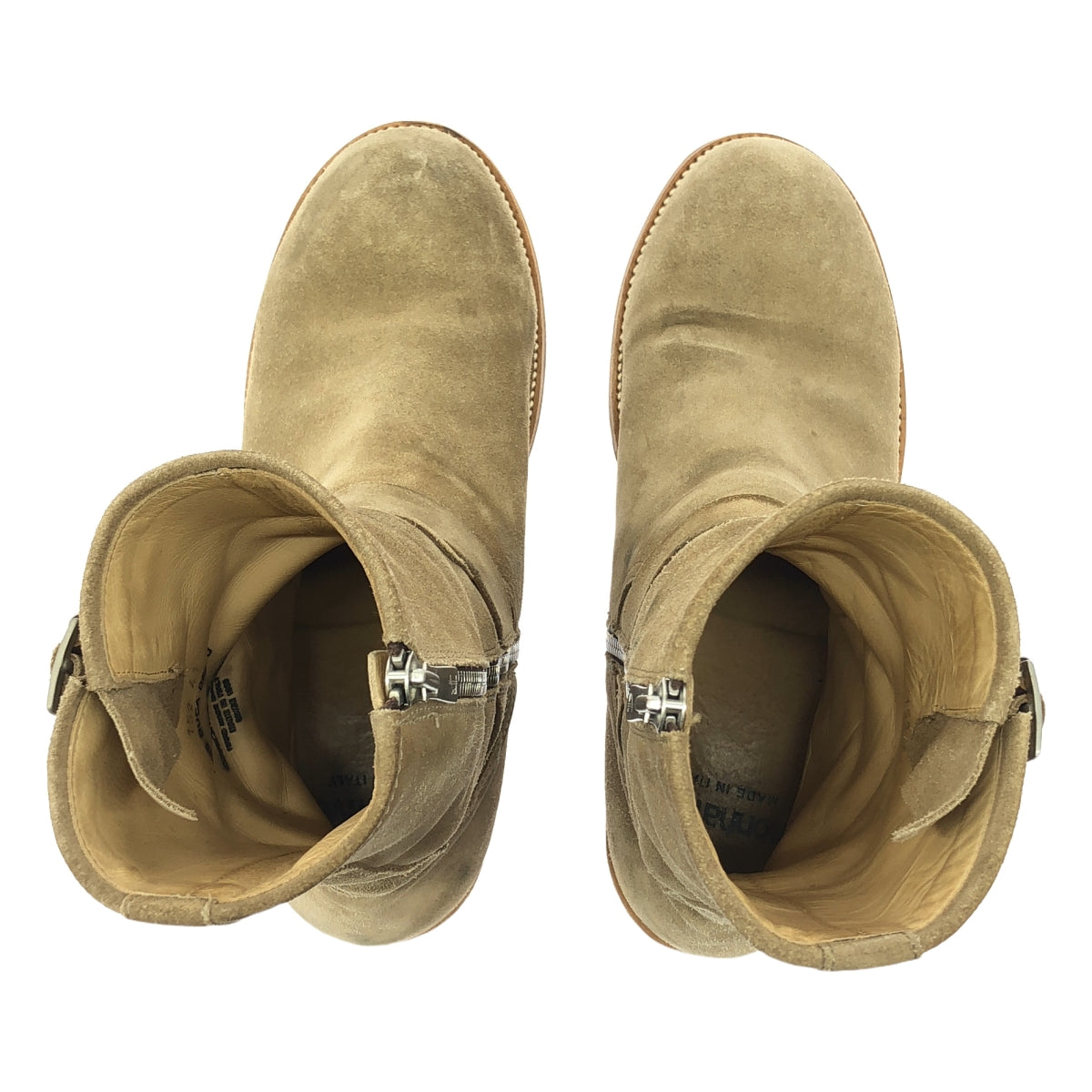 nonnative / ノンネイティブ | × OFFICINE CREATIVE BIKER ZIP UP BOOTS COW LEATHER / レザー スエード サイドジップ ブーツ | 41 | ベージュ | メンズ