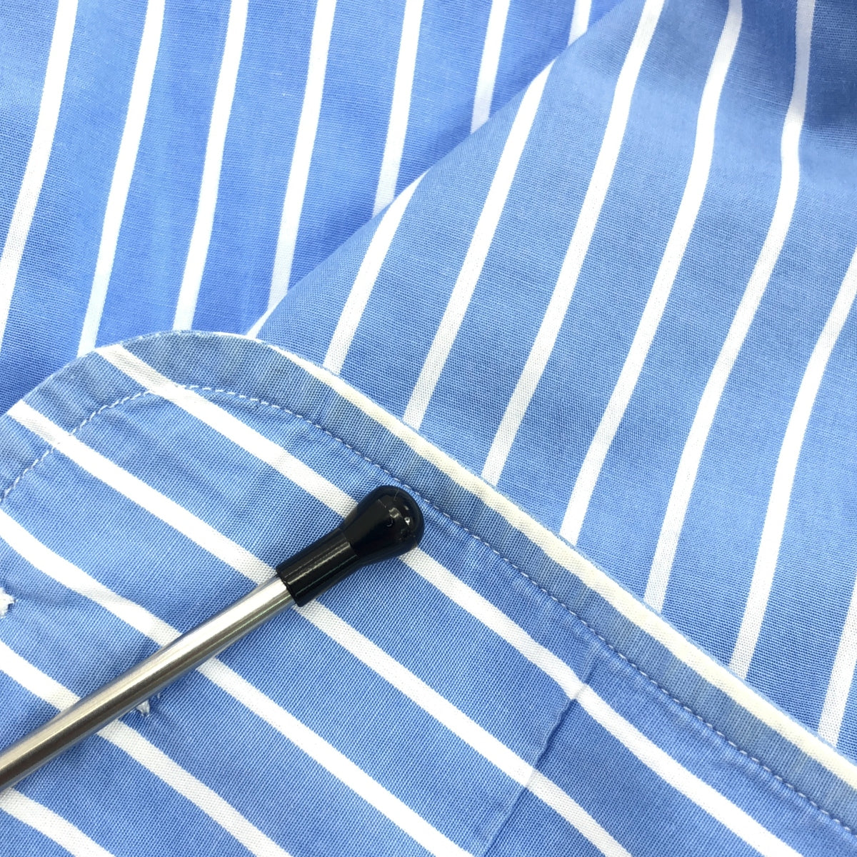 HOMME girls / オム ガールズ | カットオフ ストライプ クロップドシャツ | S | レディース