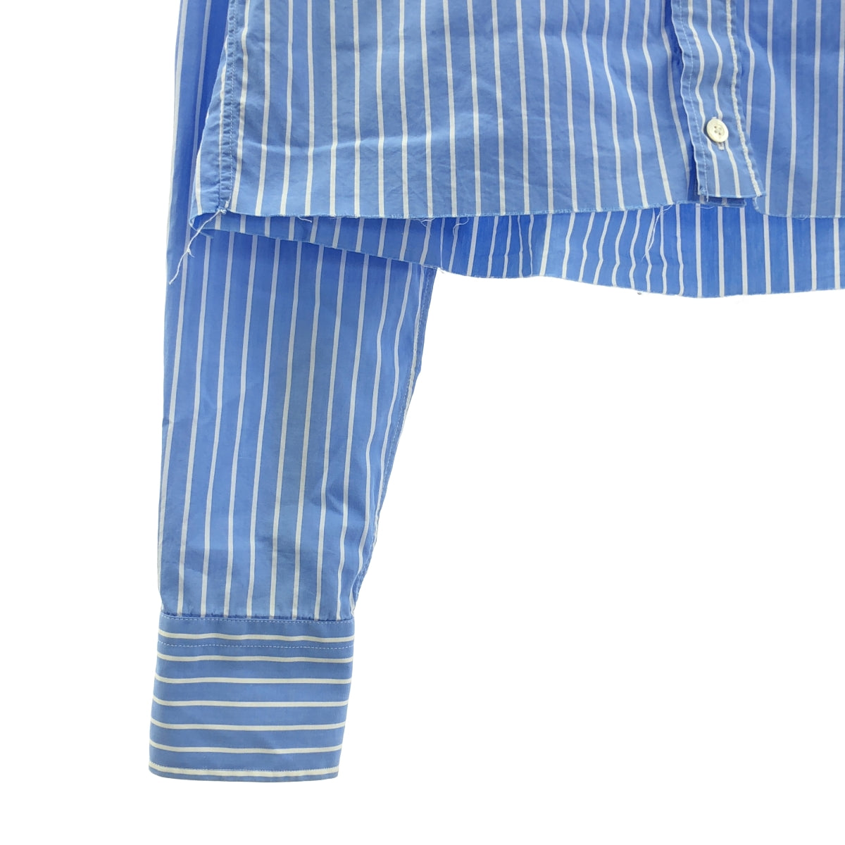 HOMME girls / オム ガールズ | カットオフ ストライプ クロップドシャツ | S | レディース