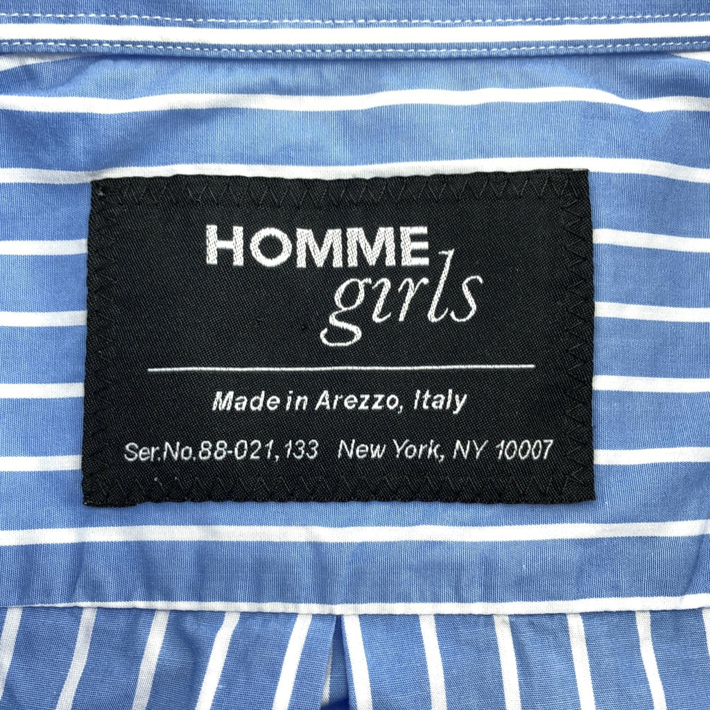 HOMME girls / オム ガールズ | カットオフ ストライプ クロップドシャツ | S | レディース