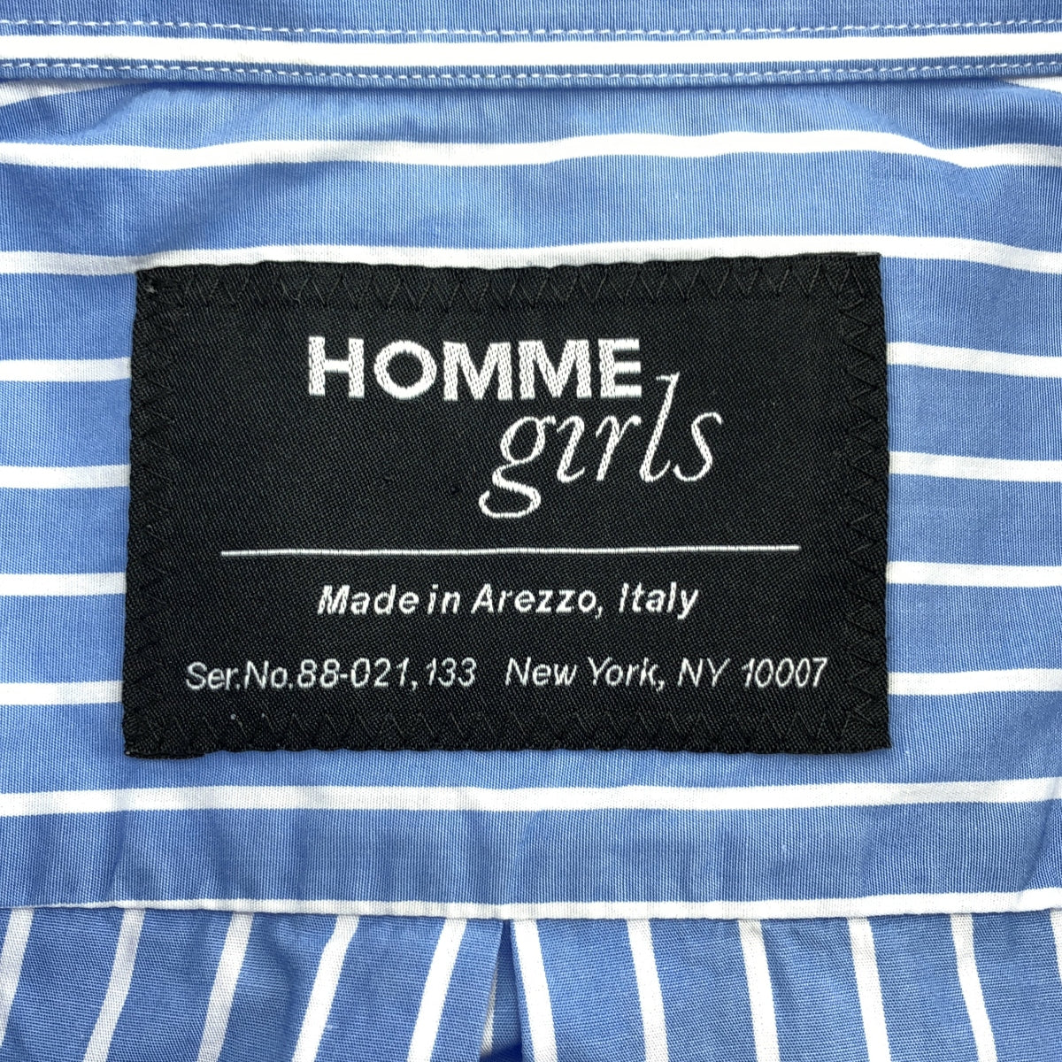 HOMME girls / オム ガールズ | カットオフ ストライプ クロップドシャツ | S | レディース