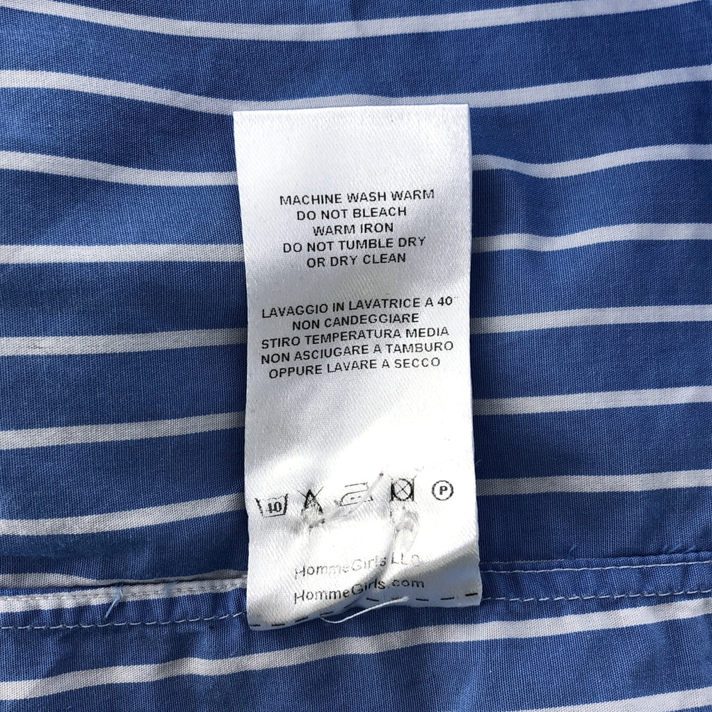 HOMME girls / オム ガールズ | カットオフ ストライプ クロップドシャツ | S | レディース