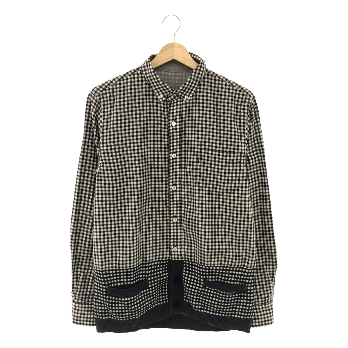 sacai / Sacai | Knit docking gingham check shirt | 2 | Men's