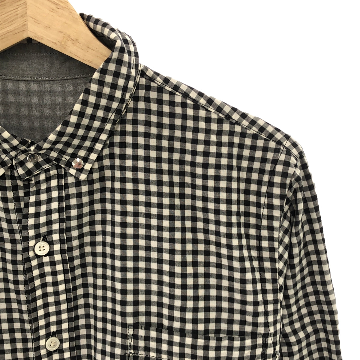 sacai / Sacai | Knit docking gingham check shirt | 2 | Men's