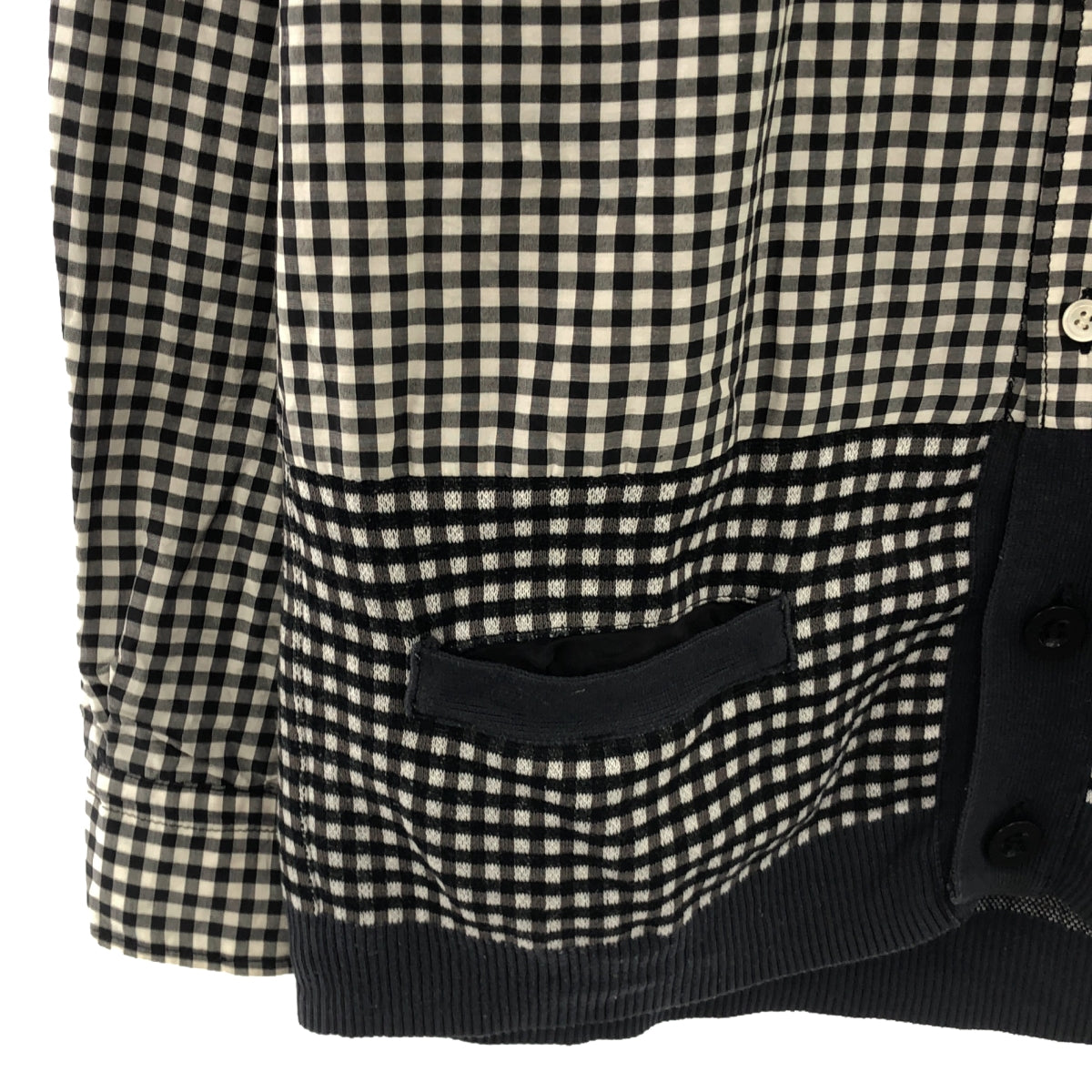 sacai / Sacai | Knit docking gingham check shirt | 2 | Men's