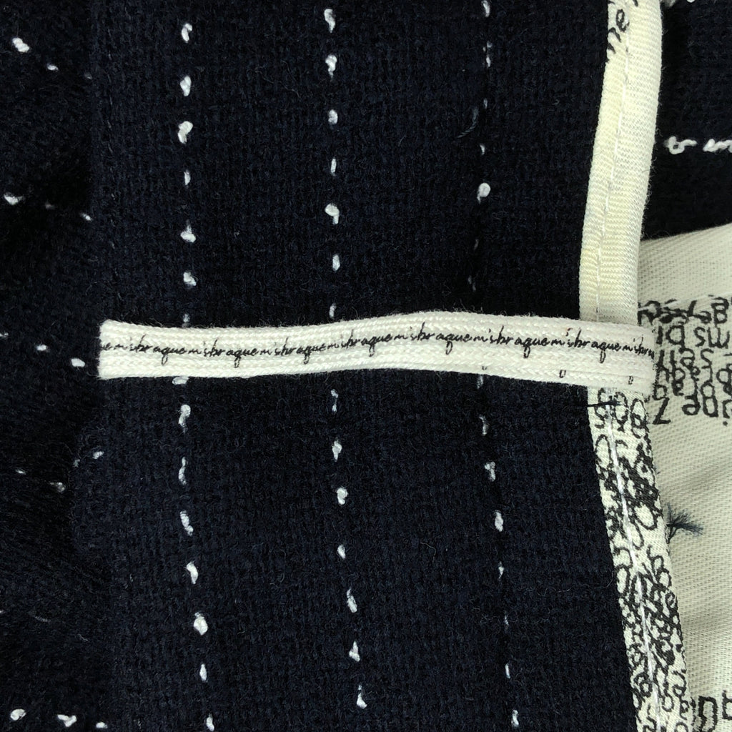 m's braque / 엠즈 블랙 | 2024AW | TUCKED WIDE PANTS navy stripe 울 혼방