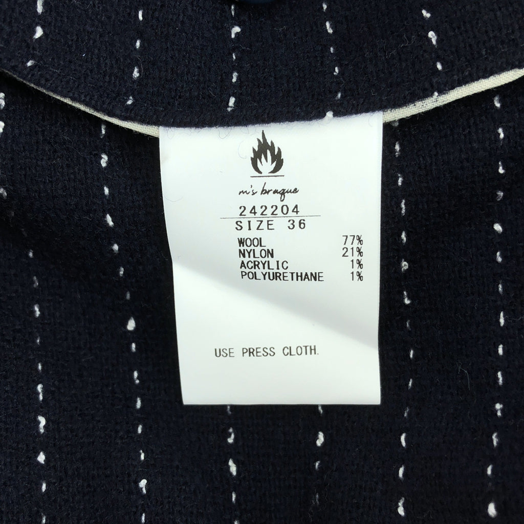 m's braque / 엠즈 블랙 | 2024AW | TUCKED WIDE PANTS navy stripe 울 혼방