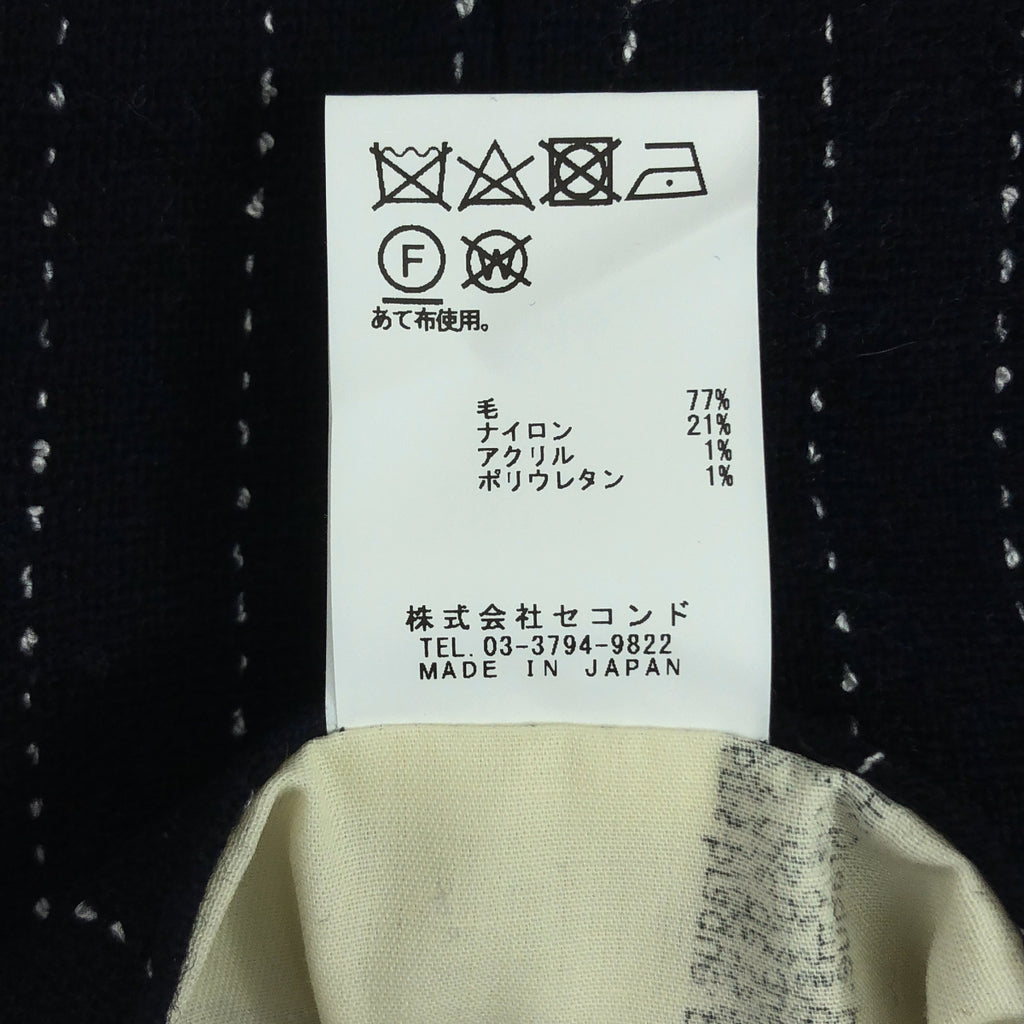 m's braque / 엠즈 블랙 | 2024AW | TUCKED WIDE PANTS navy stripe 울 혼방