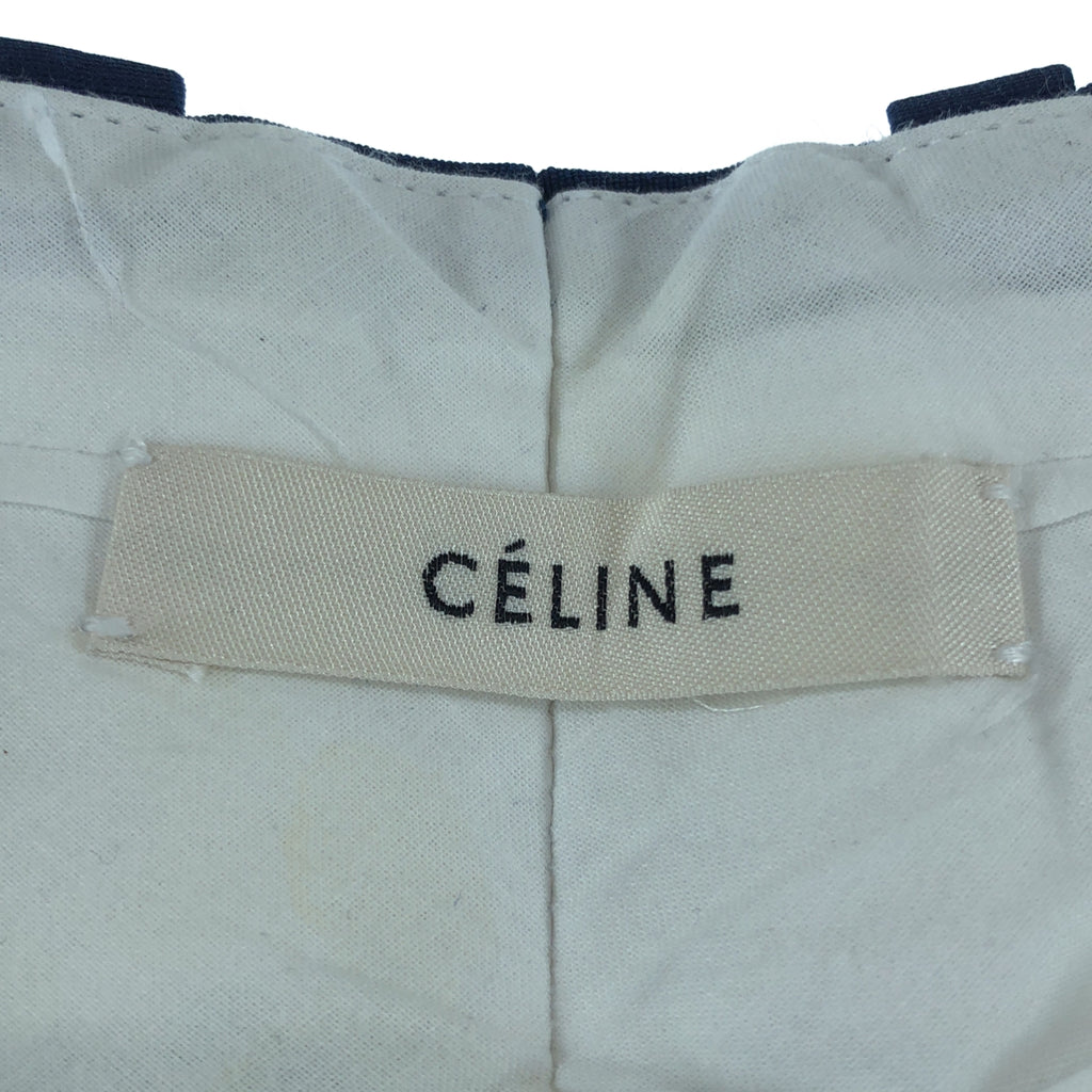 CELINE / 셀린느 | 피비기 울 실크 센터 프레스 탁 슬랙스 팬츠 | 34 |