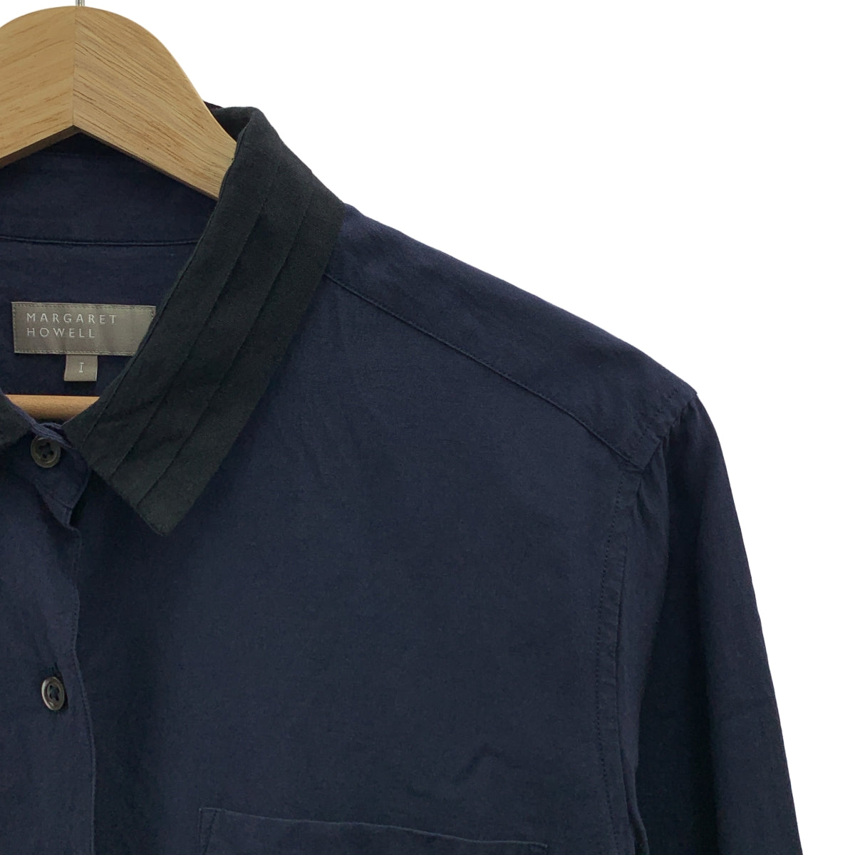 MARGARET HOWELL / マーガレットハウエル | コットン シルク 襟切替 シャツ | 1 |
