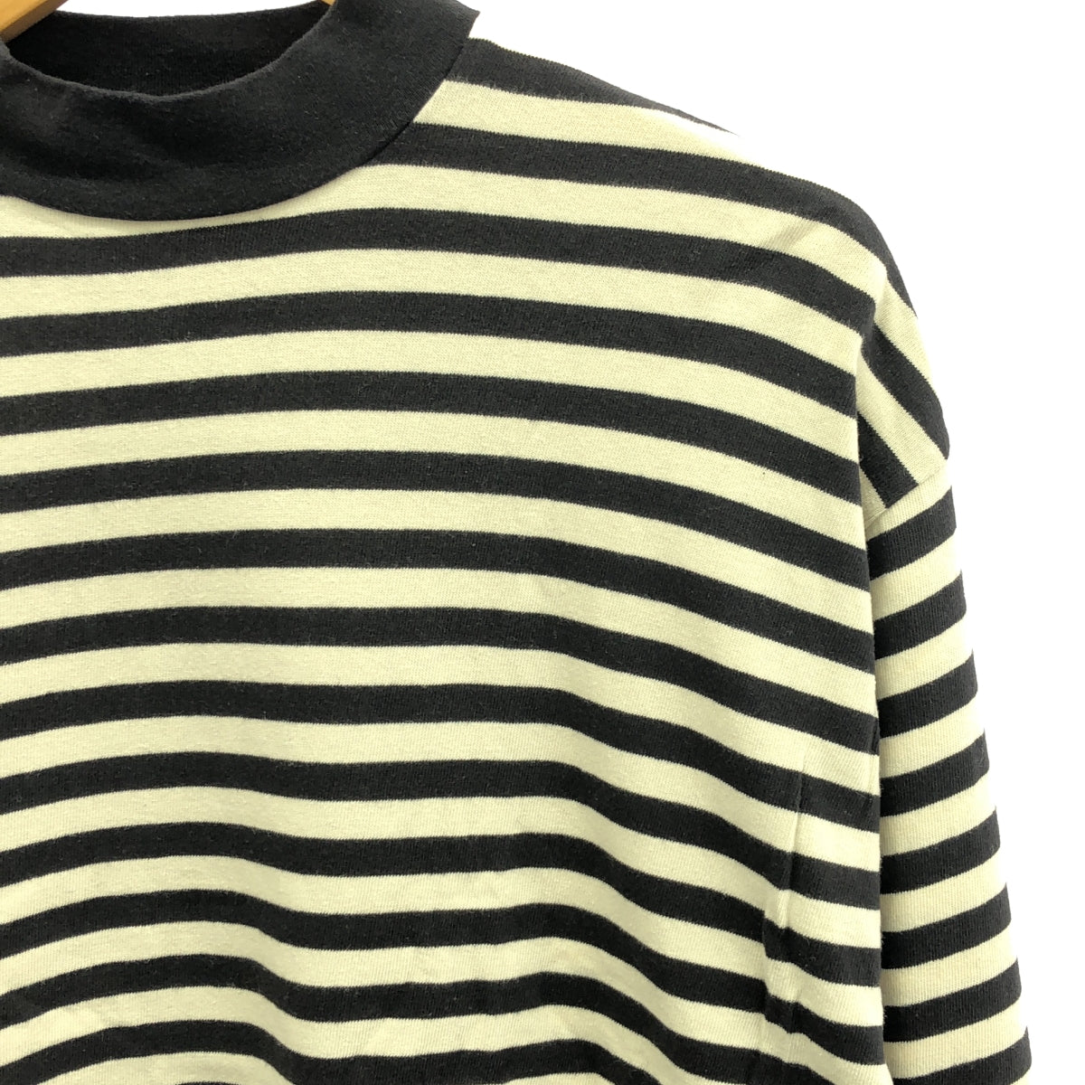 FOG FEAR OF GOD | 2016AW | COLLECTION TWO mock neck striped cut and sew | M | Black/Cream | Men's