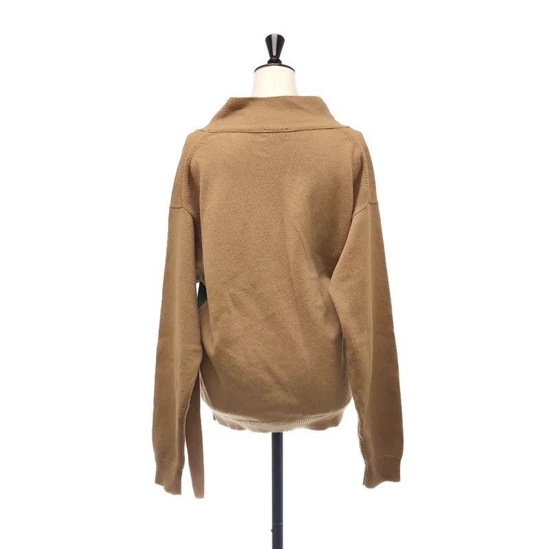 DRIES VAN NOTEN / ドリスヴァンノッテン | Merino Wool Colorblock Pattern Sweater カーディガン | XS | ブラウン/グリーン | レディース