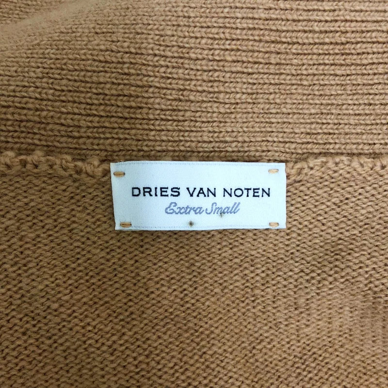 DRIES VAN NOTEN / ドリスヴァンノッテン | Merino Wool Colorblock Pattern Sweater カーディガン | XS | ブラウン/グリーン | レディース