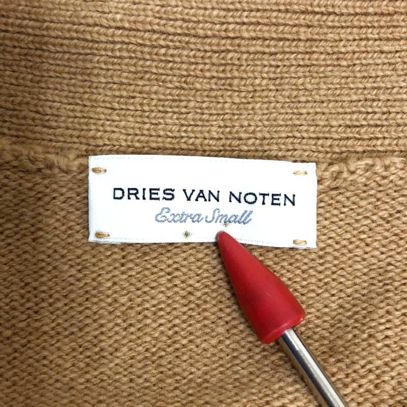 DRIES VAN NOTEN / ドリスヴァンノッテン | Merino Wool Colorblock Pattern Sweater カーディガン | XS | ブラウン/グリーン | レディース