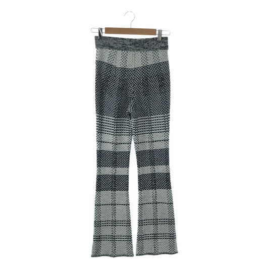 Mame Kurogouchi / マメクロゴウチ | 2023SS | Basket Motif Knitted Flared Trousers フレアパンツ | 1 | ネイビー/ホワイト | レディース