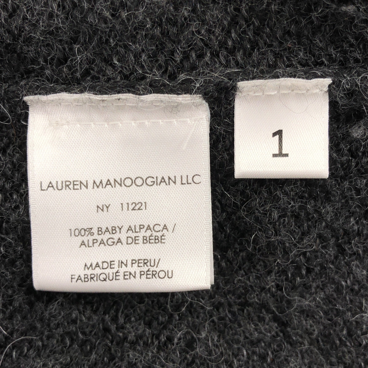 LAUREN MANOOGIAN / 로렌 마누기안 | 알파카 병목 와이드 니트 | 1 | 차콜 그레이 | 여성