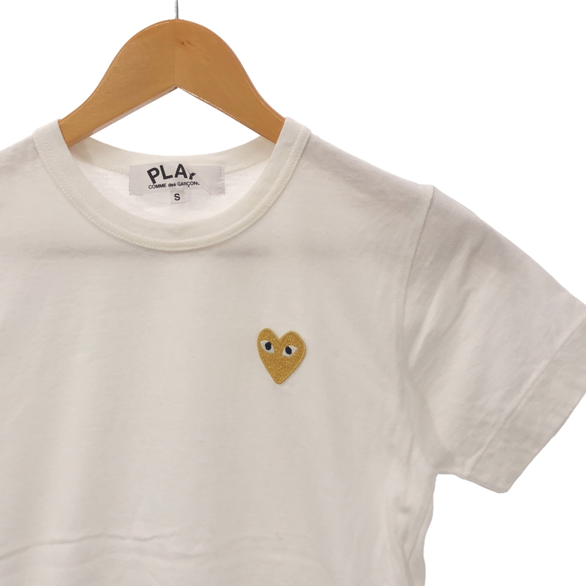 PLAY COMME des GARCONS / 플레이콤 데 갤슨 | AD2019/8 | GOLD HEART T-SHIRT 컷소우 | S | 화이트 | 여성