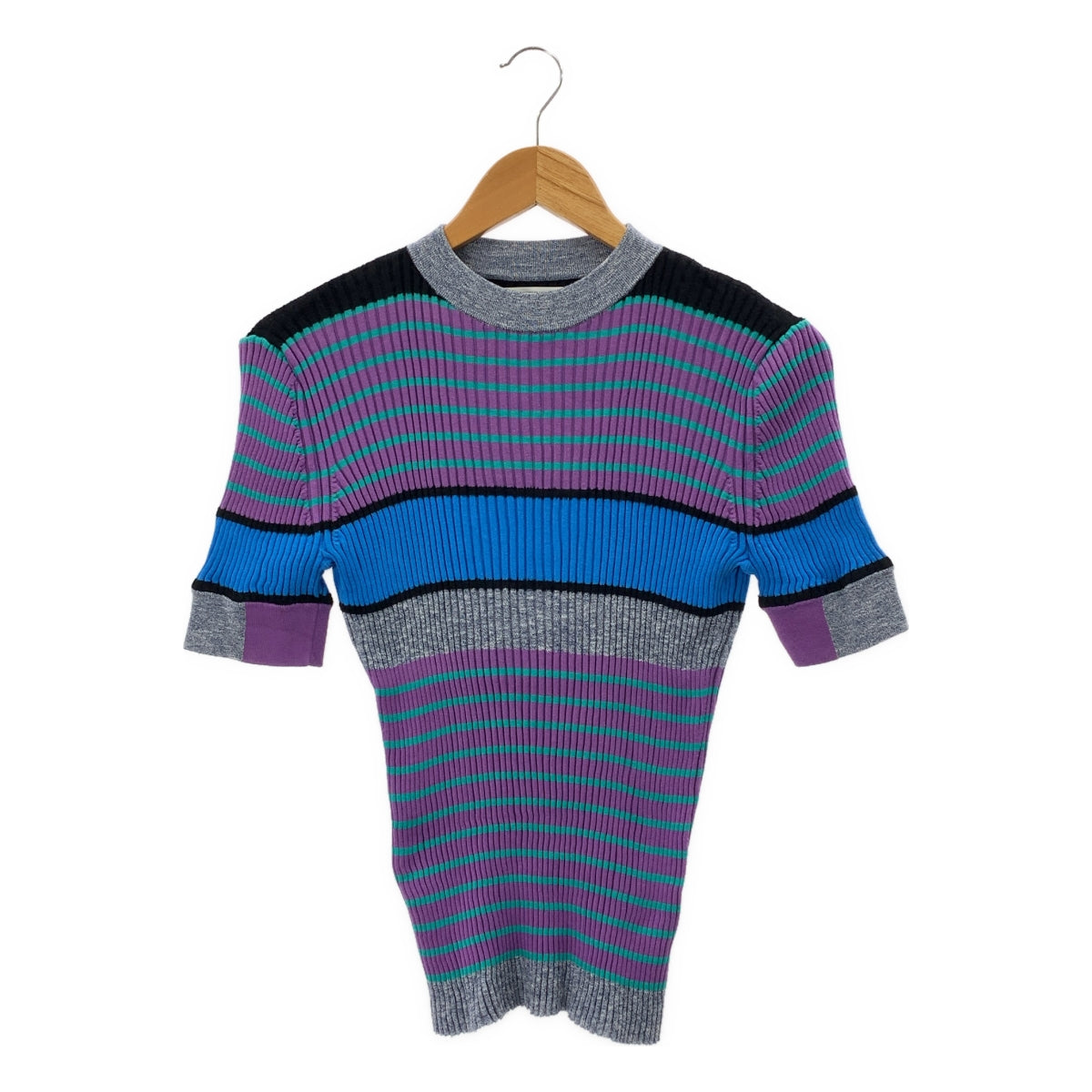 AKANE UTSUNOMIYA / アカネウツノミヤ | マルチボーダー ショート スリーブ ニット | F | レディース