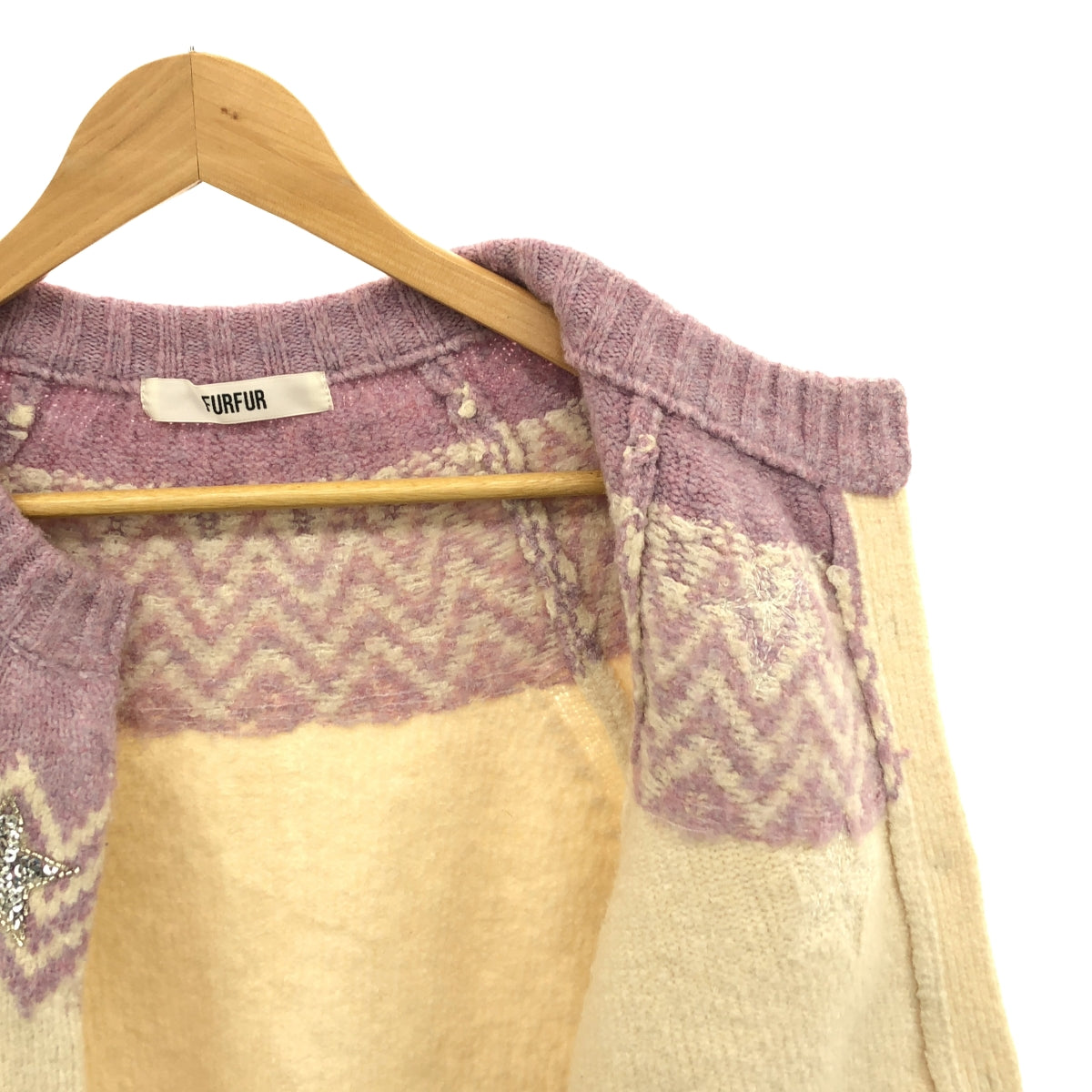 FURFUR / Furfur | Star embroidered Nordic cardigan |