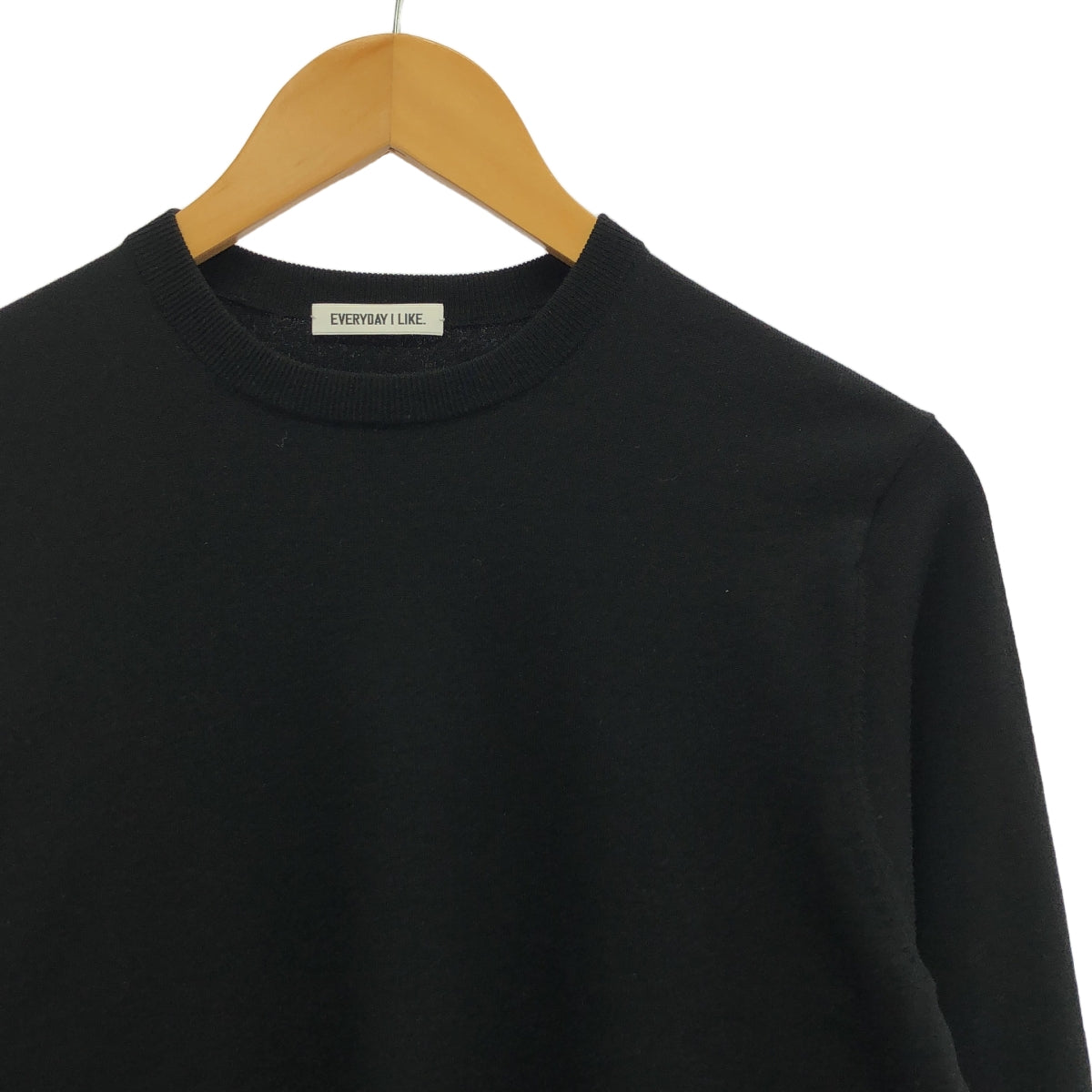 Deuxieme Classe / ドゥーズィエムクラス | 2023AW | EVERYDAY I LIKE. Stretch Wool クルーネック プルオーバー ニット | F | ブラック | レディース