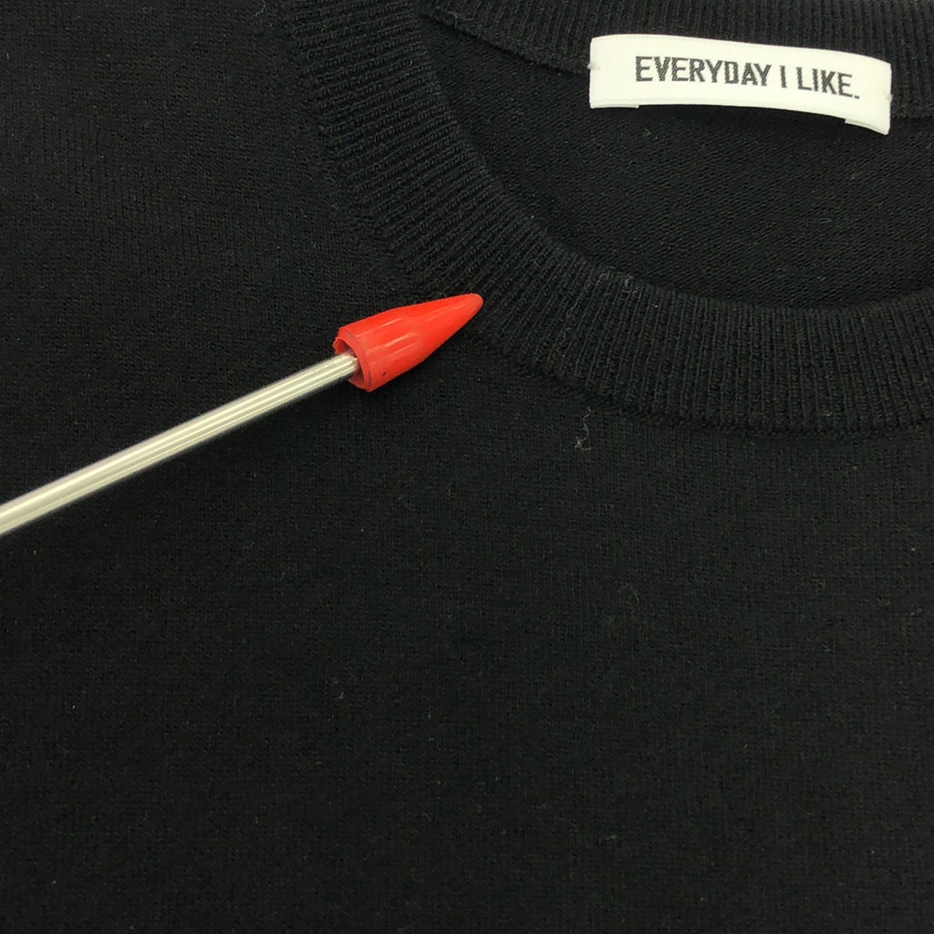 Deuxieme Classe / ドゥーズィエムクラス | 2023AW | EVERYDAY I LIKE. Stretch Wool クルーネック プルオーバー ニット | F | ブラック | レディース