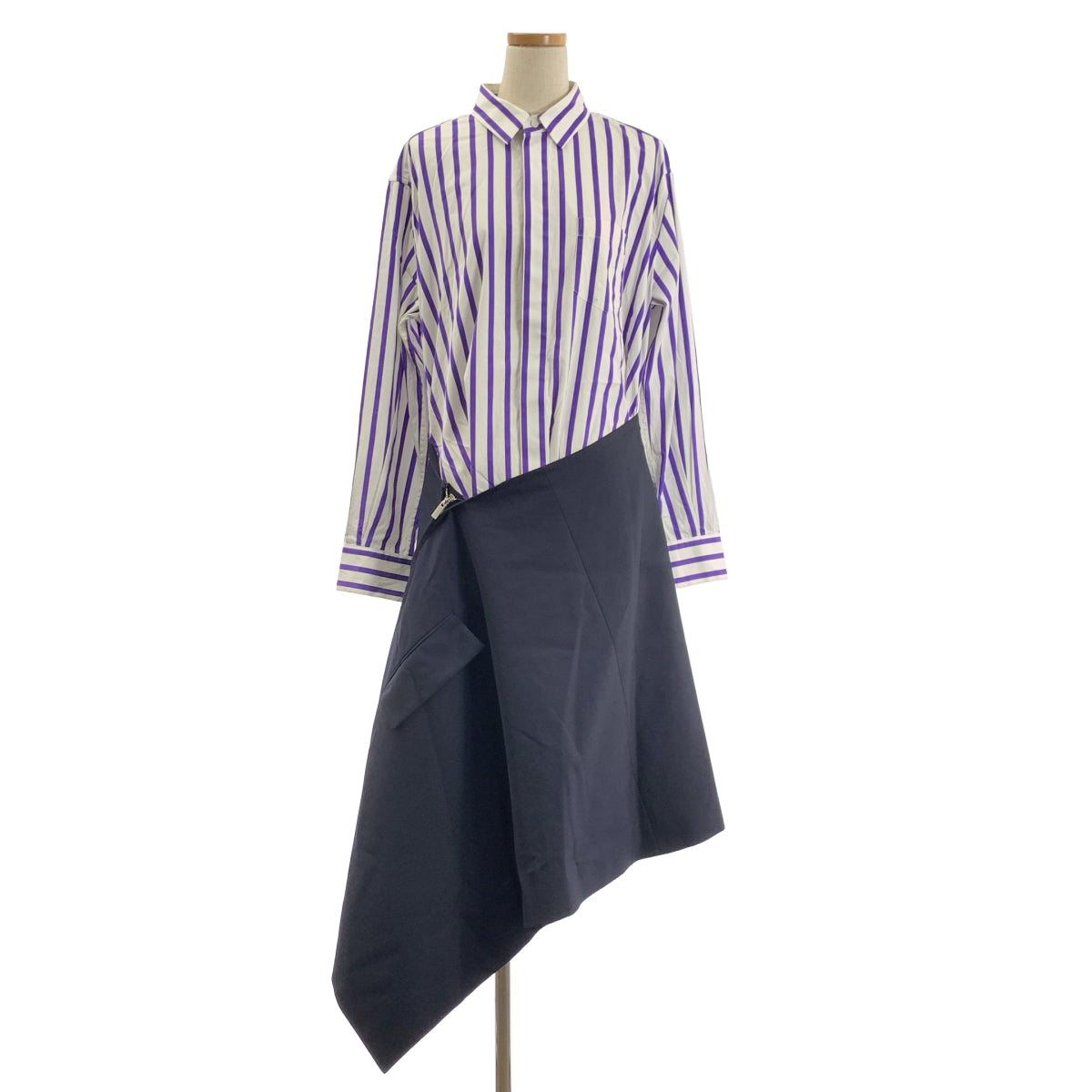 sacai / 사카이 | Thomas Mason Cotton Poplin Dress 스트라이프 전환 셔츠 원피스 | 3 | 여성