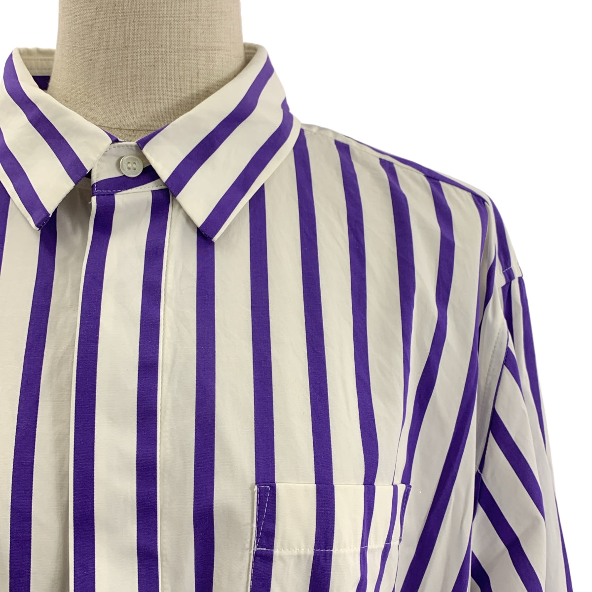 sacai / 사카이 | Thomas Mason Cotton Poplin Dress 스트라이프 전환 셔츠 원피스 | 3 | 여성