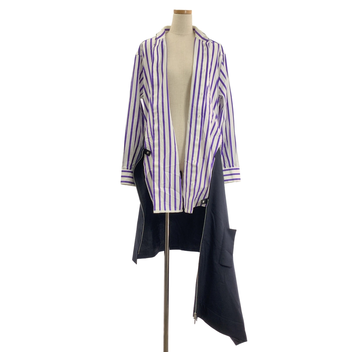 sacai / 사카이 | Thomas Mason Cotton Poplin Dress 스트라이프 전환 셔츠 원피스 | 3 | 여성
