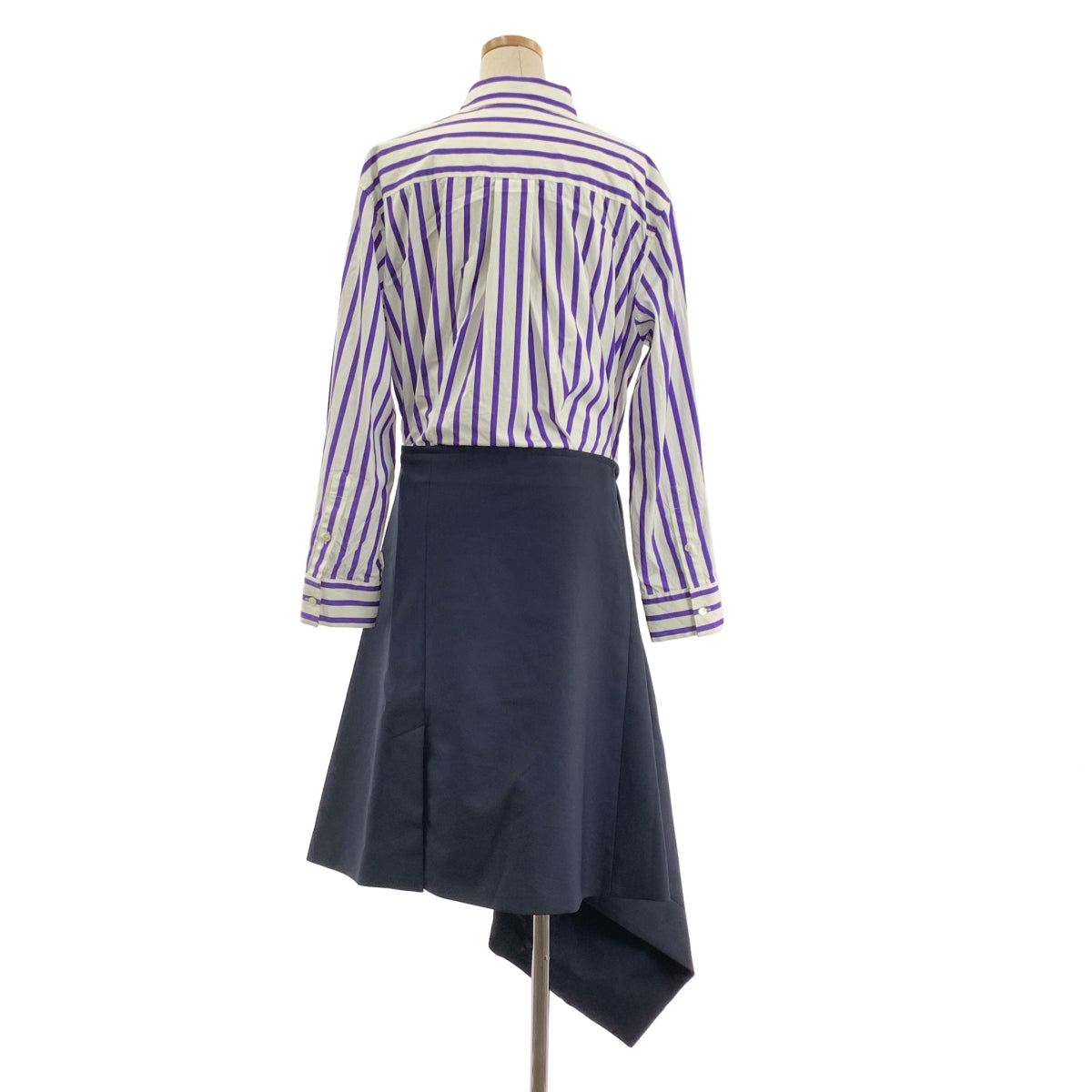 sacai / 사카이 | Thomas Mason Cotton Poplin Dress 스트라이프 전환 셔츠 원피스 | 3 | 여성